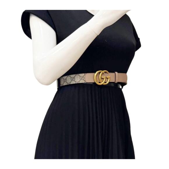 NWT GUCCI GG Supreme Monogram Calfskin Leather Canvas Belt - Picture 2 of 9